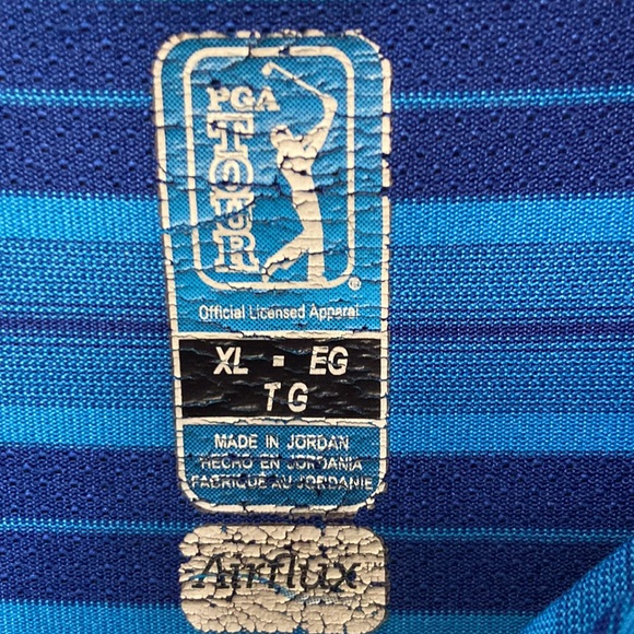 Airflux Mens Blue Stripe Split Hem Polo Golf Shirt - Like New -size XL - Picture 3 of 7